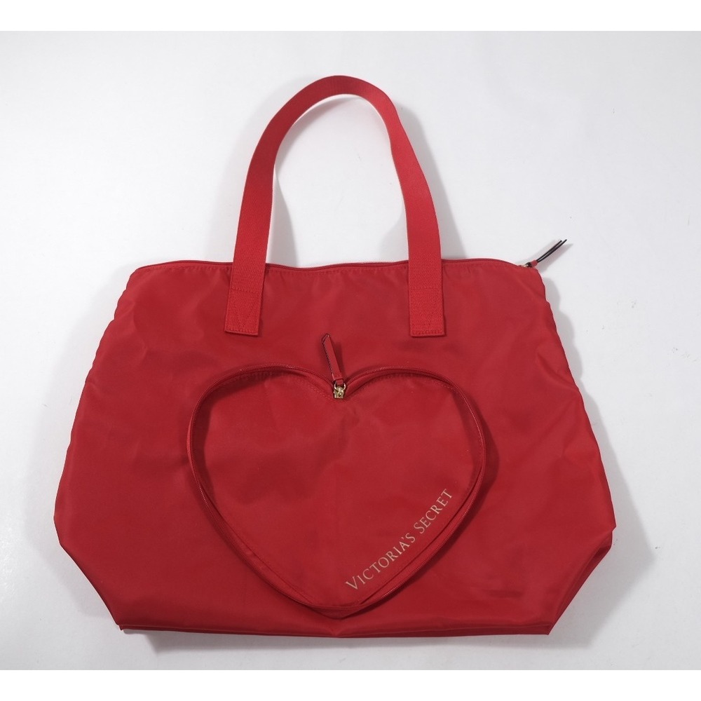 Victoria's Secret Tote Red Packaway Heart Logo Travel Shoulder Bag